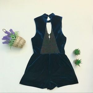 Topshop Velvet Romper